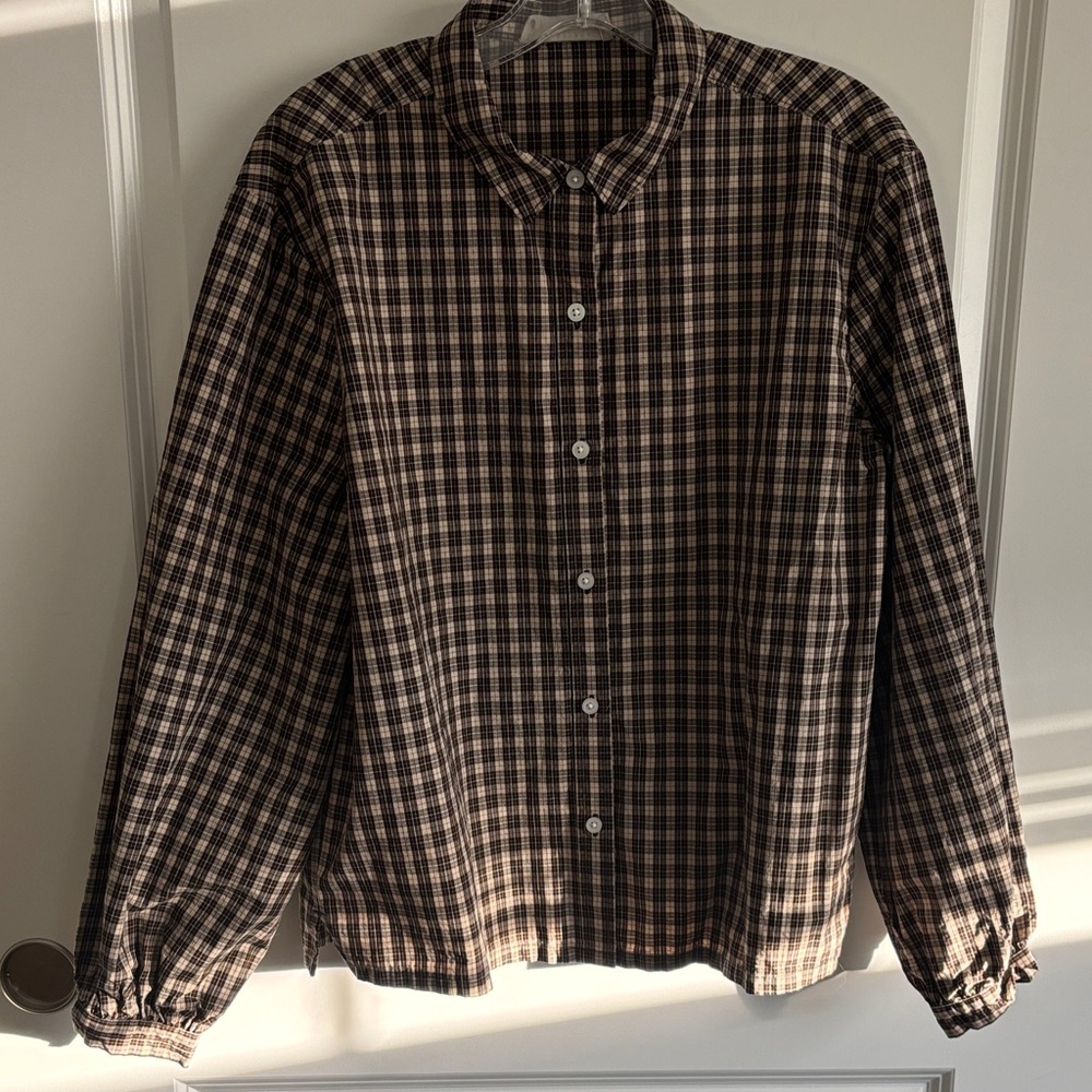 Everlane Brown Plaid Shirt